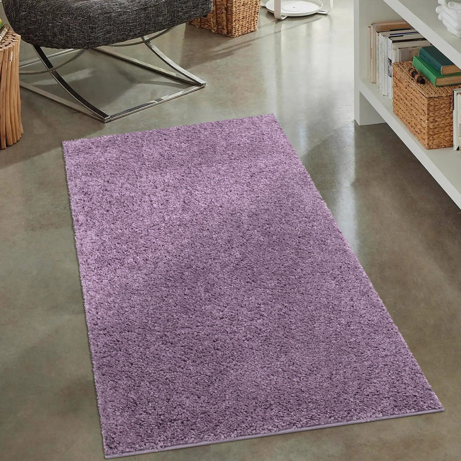 Tapis à Poils Longs SOFTY Violet de Parme – STUDIO DECO