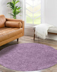 Tapis à Poils Longs Rond SOFTY Violet de Parme – STUDIO DECO