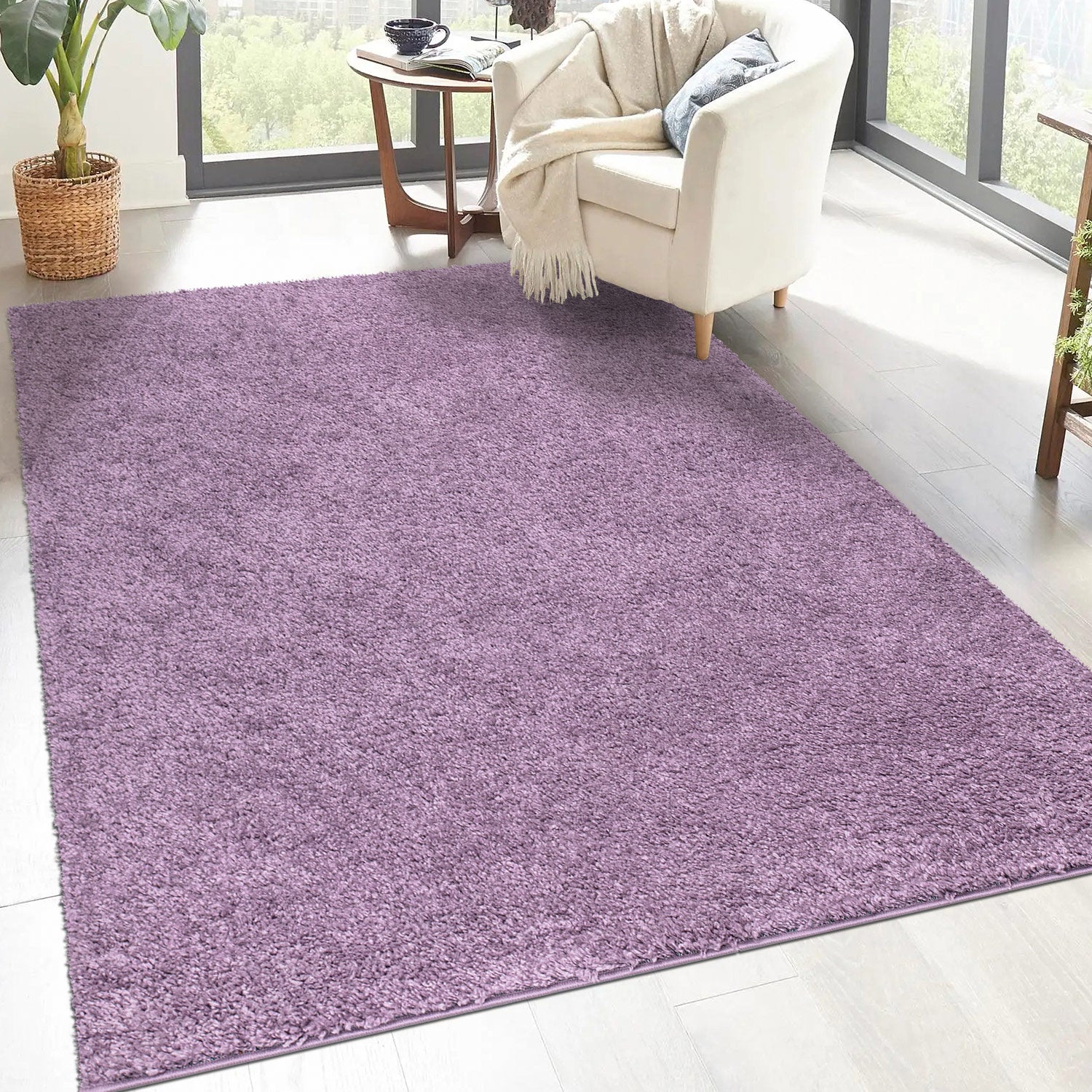 Tapis à Poils Longs SOFTY Violet de Parme – STUDIO DECO