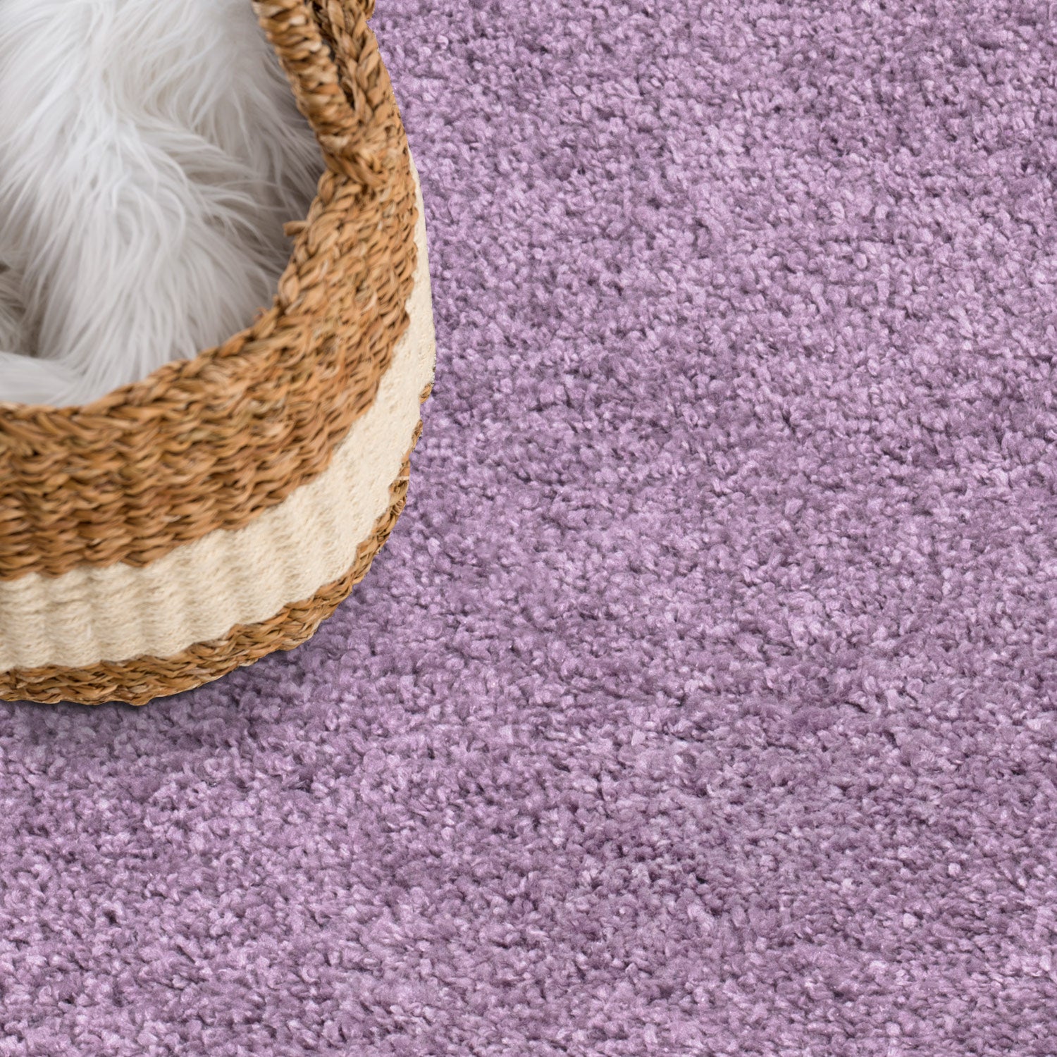Tapis à Poils Longs SOFTY Violet de Parme – STUDIO DECO