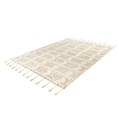 Tapis Fait Main à Franges en Laine