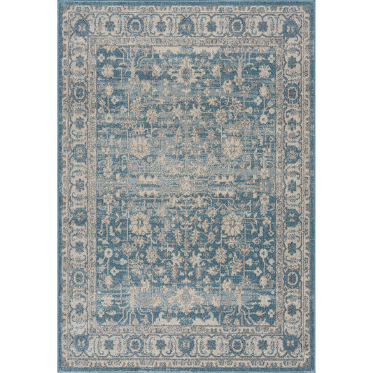 Tapis d'inspiration "Kilim" Bleu Taupe