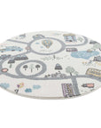 Tapis de jeu Rond pour chambre d'enfant Blanc Motif Route de l'école – STUDIO DECO