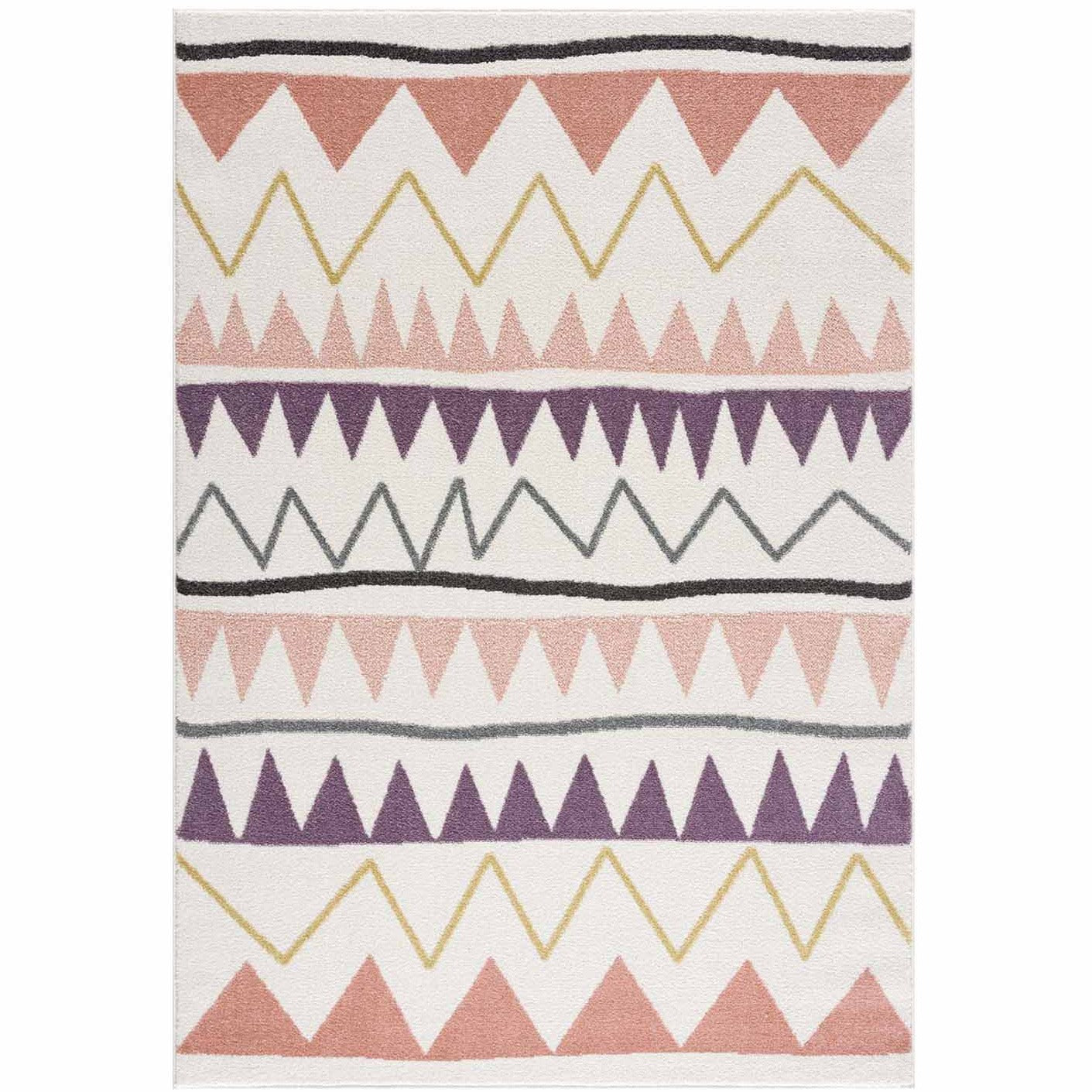 Tapis pour chambre d'enfant Crème Motif Géométrique Rose – STUDIO DECO