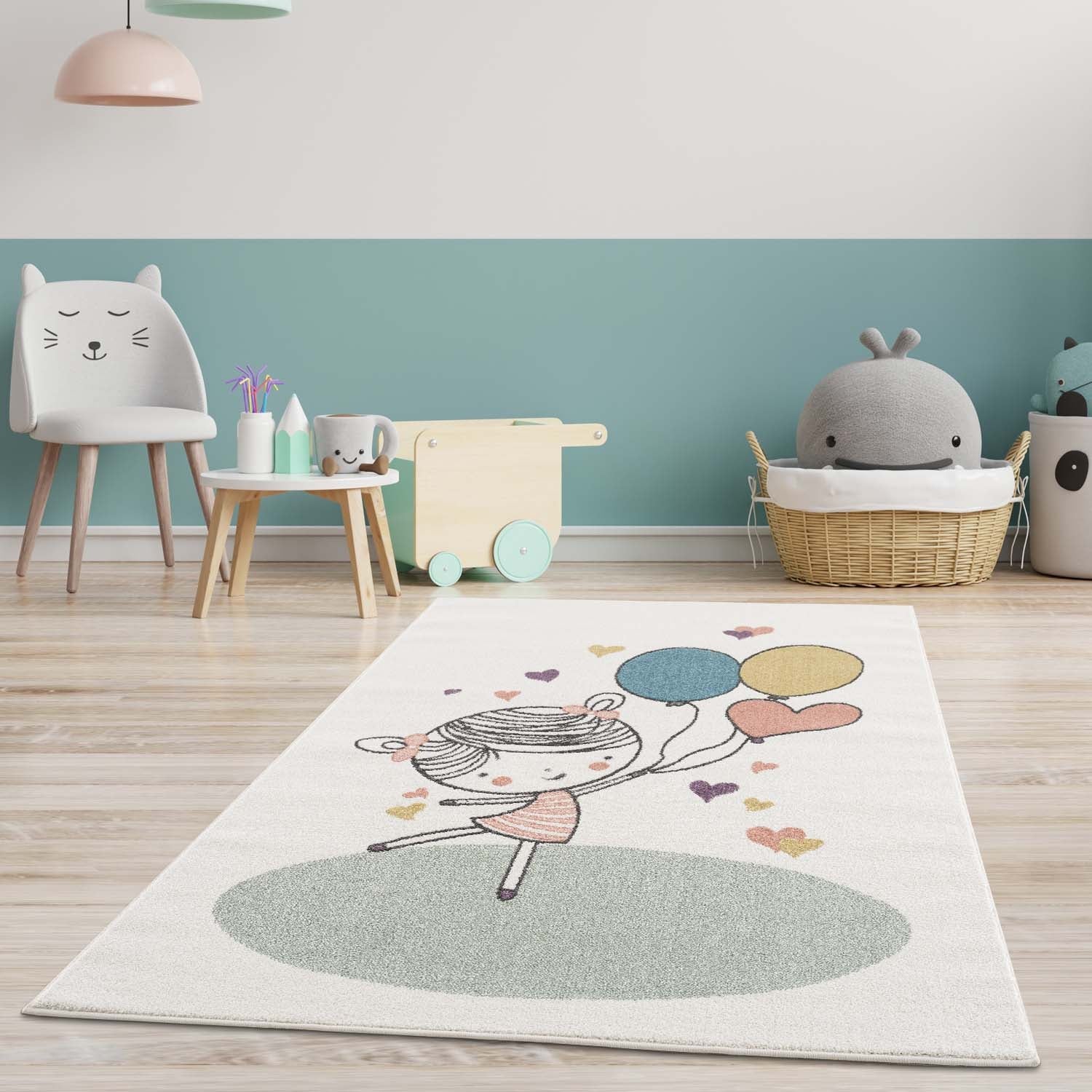 Tapis pour chambre d'enfant Crème Motif Fille – STUDIO DECO