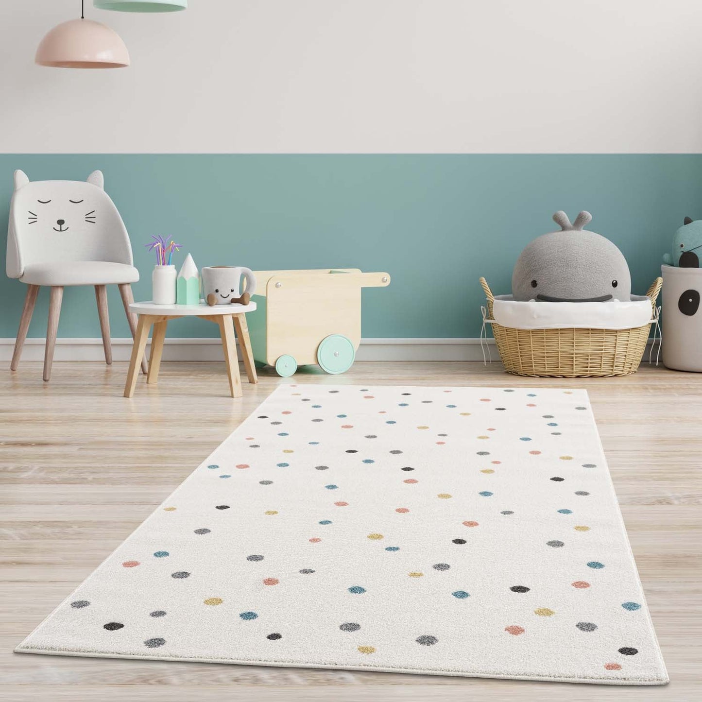 Tapis pour chambre d'enfant Crème motifs Terrazzo