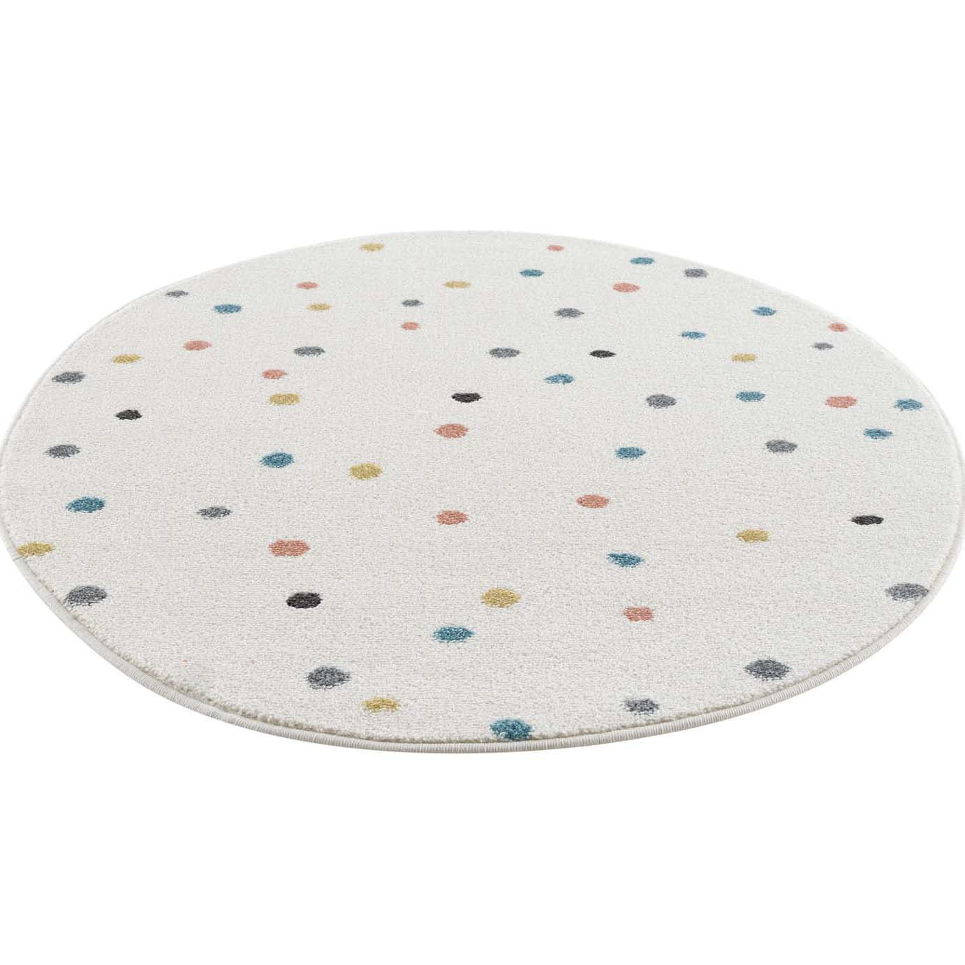 Tapis Rond pour chambre d'enfant Crème motifs Terrazzo – STUDIO DECO