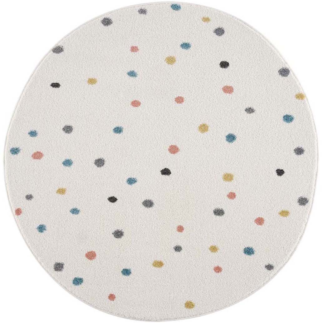 Tapis Rond pour chambre d'enfant Crème motifs Terrazzo – STUDIO DECO