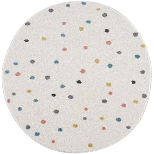 Tapis Rond pour chambre d'enfant Crème motifs Terrazzo