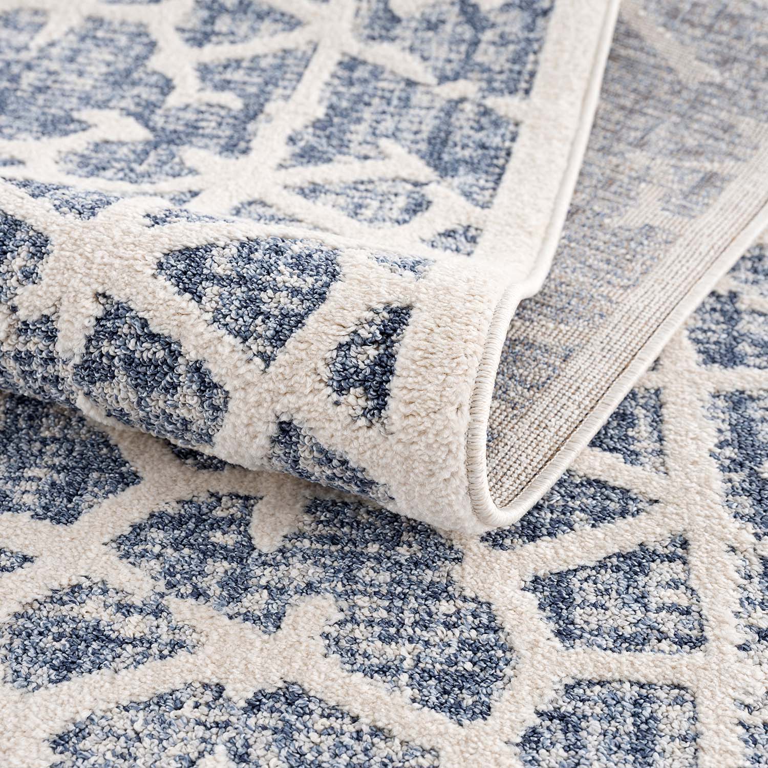 Tapis Scandi à franges tressées - Bleu – STUDIO DECO