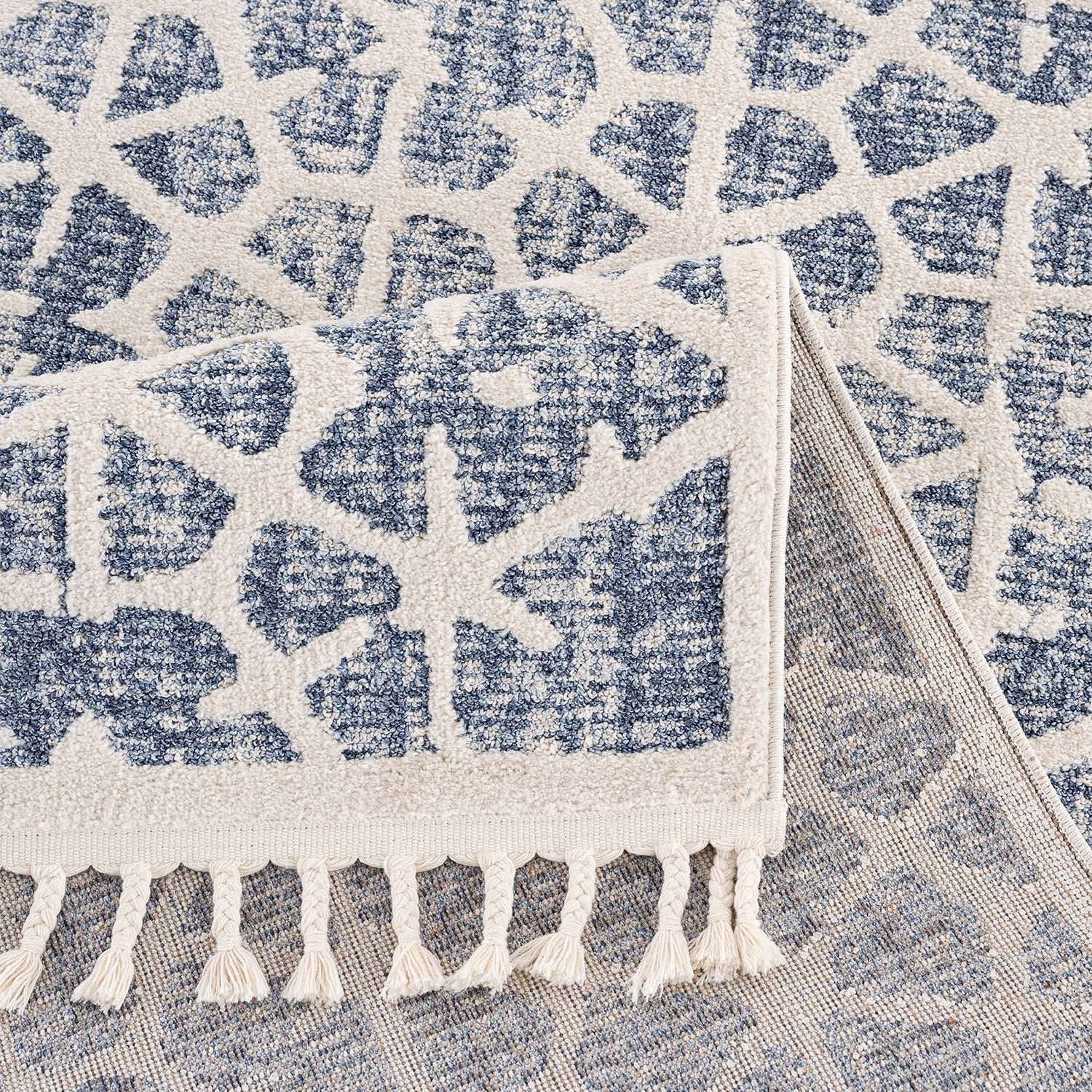 Tapis Scandi à franges tressées - Bleu – STUDIO DECO
