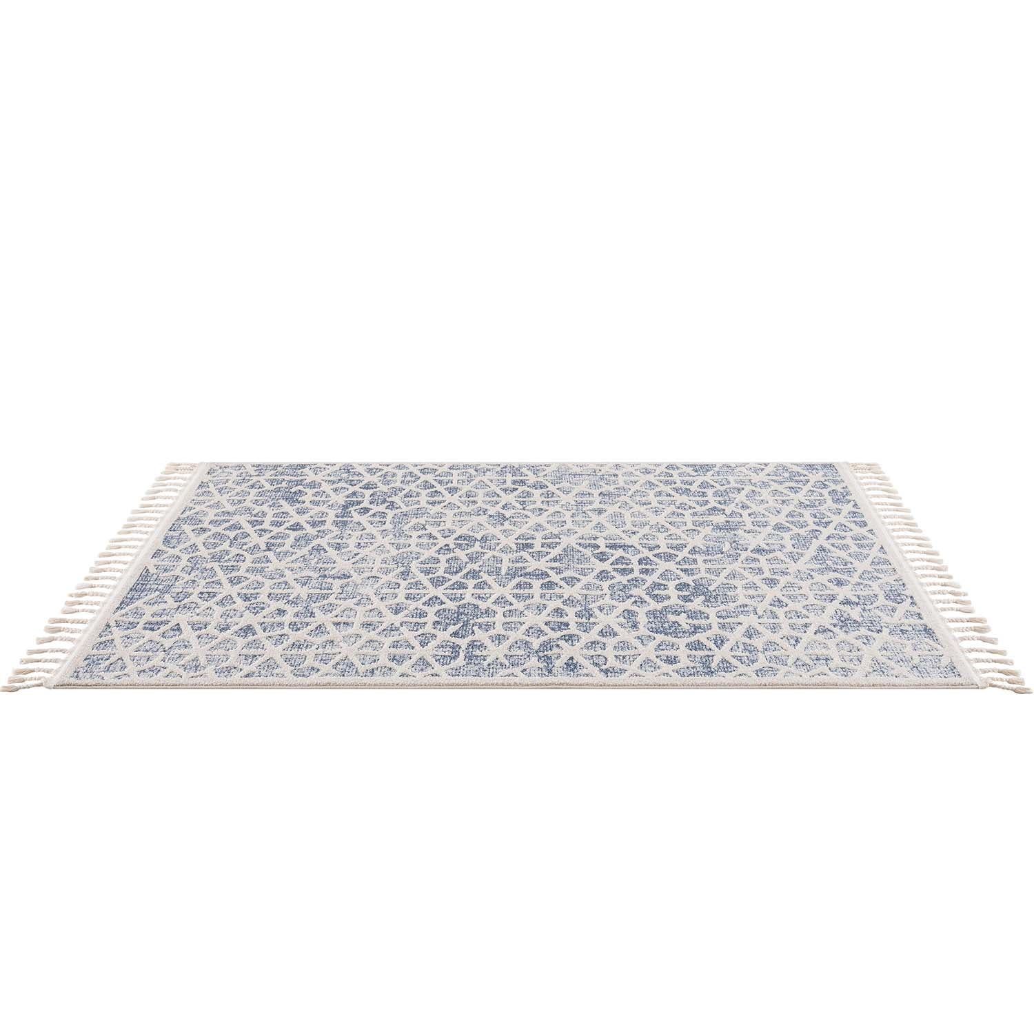 Tapis Scandi à franges tressées - Bleu – STUDIO DECO