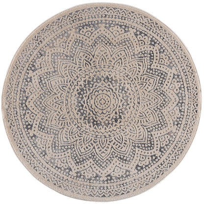 Tapis rond Scandinave tressées - Beige et Crème