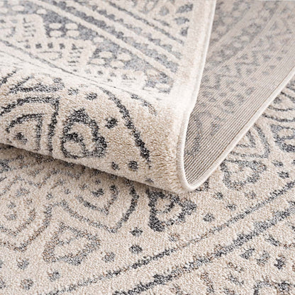 Tapis Scandinave à franges tressées - Beige