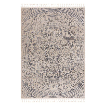 Tapis Scandinave à franges tressées - Beige