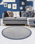 Tapis rond Lignes tressées - Bleu – STUDIO DECO
