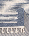 Tapis Lignes à franges tressées - Bleu – STUDIO DECO