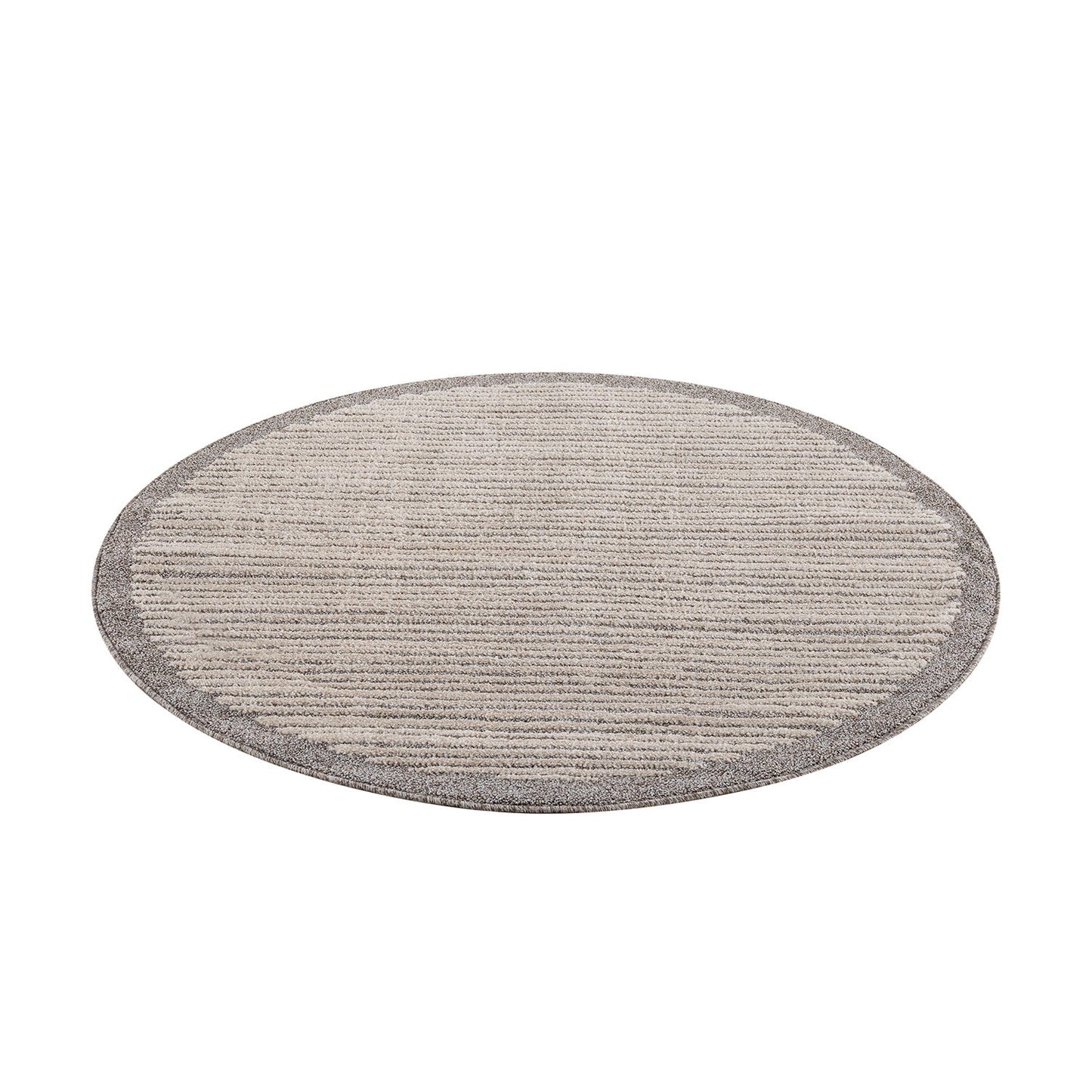 Tapis rond Scandinave tressées - Beige et Crème