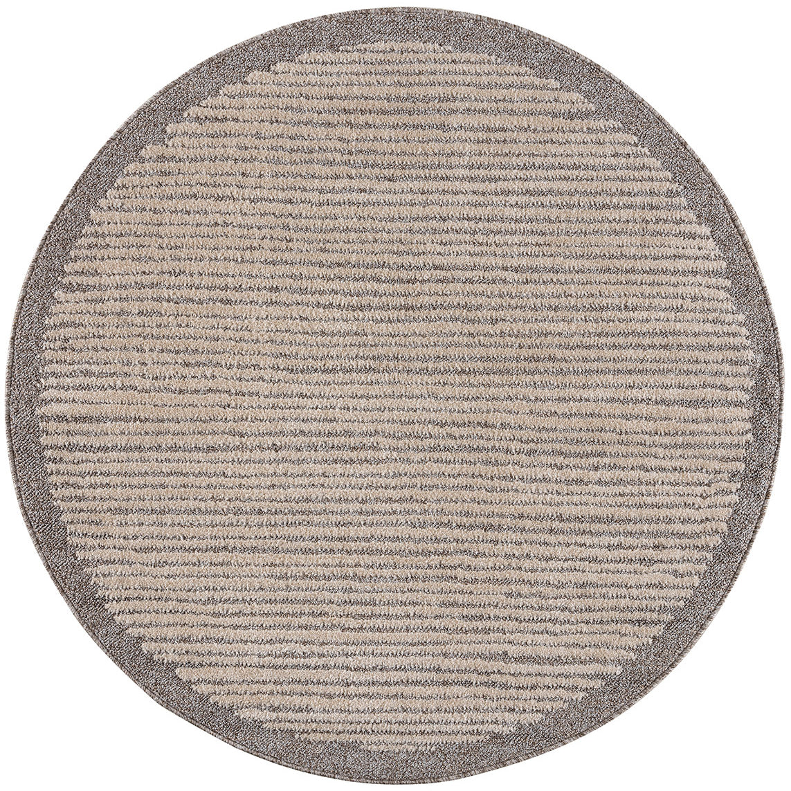 Tapis rond Scandinave tressées - Beige et Crème