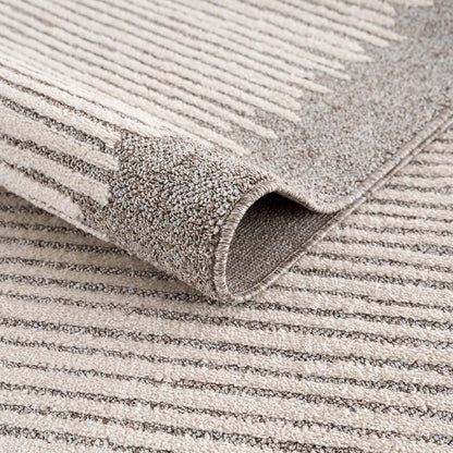 Tapis Scandinave à franges tressées - Beige et Crème