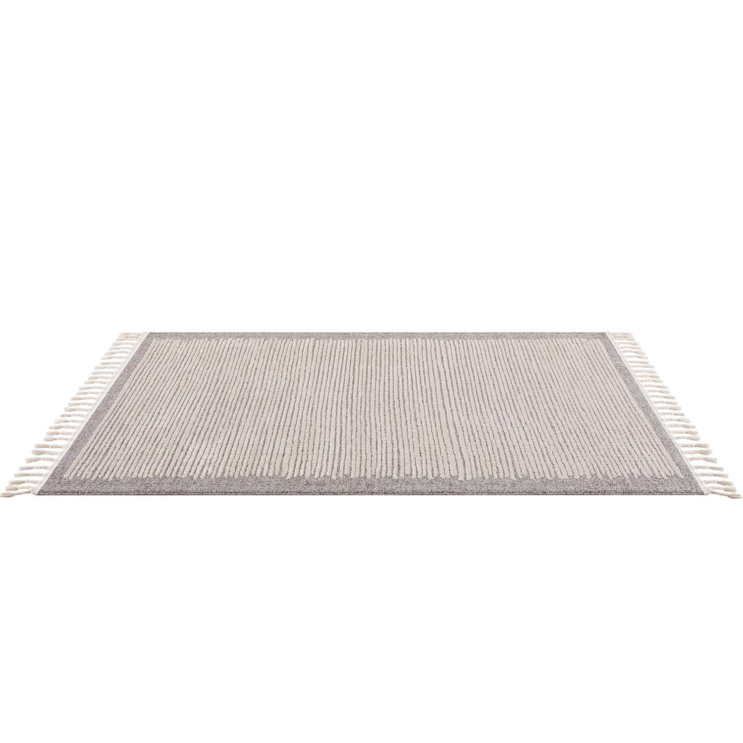Tapis Lignes à franges tressées - Beige – STUDIO DECO