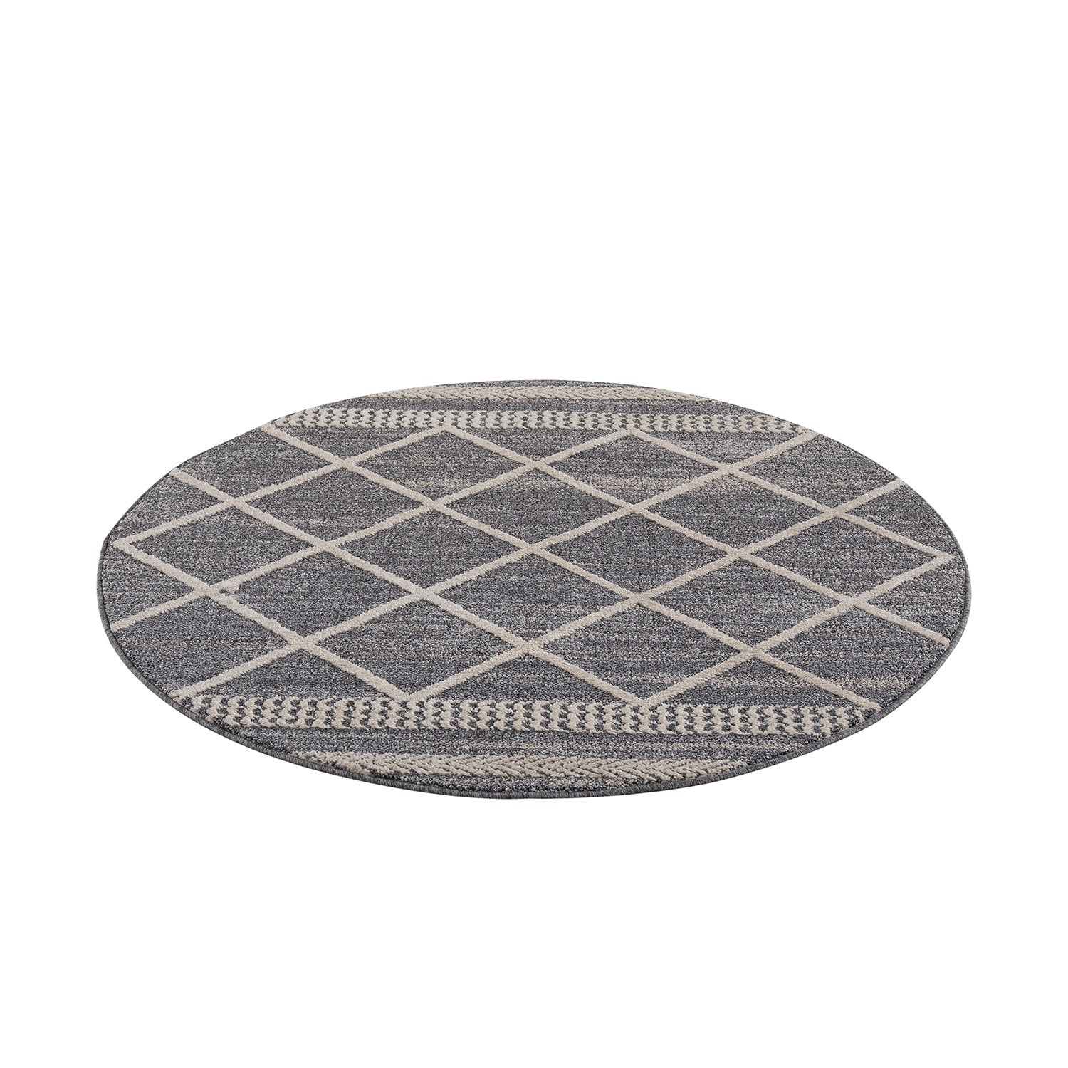 Tapis rond Geo tressées - Gris – STUDIO DECO