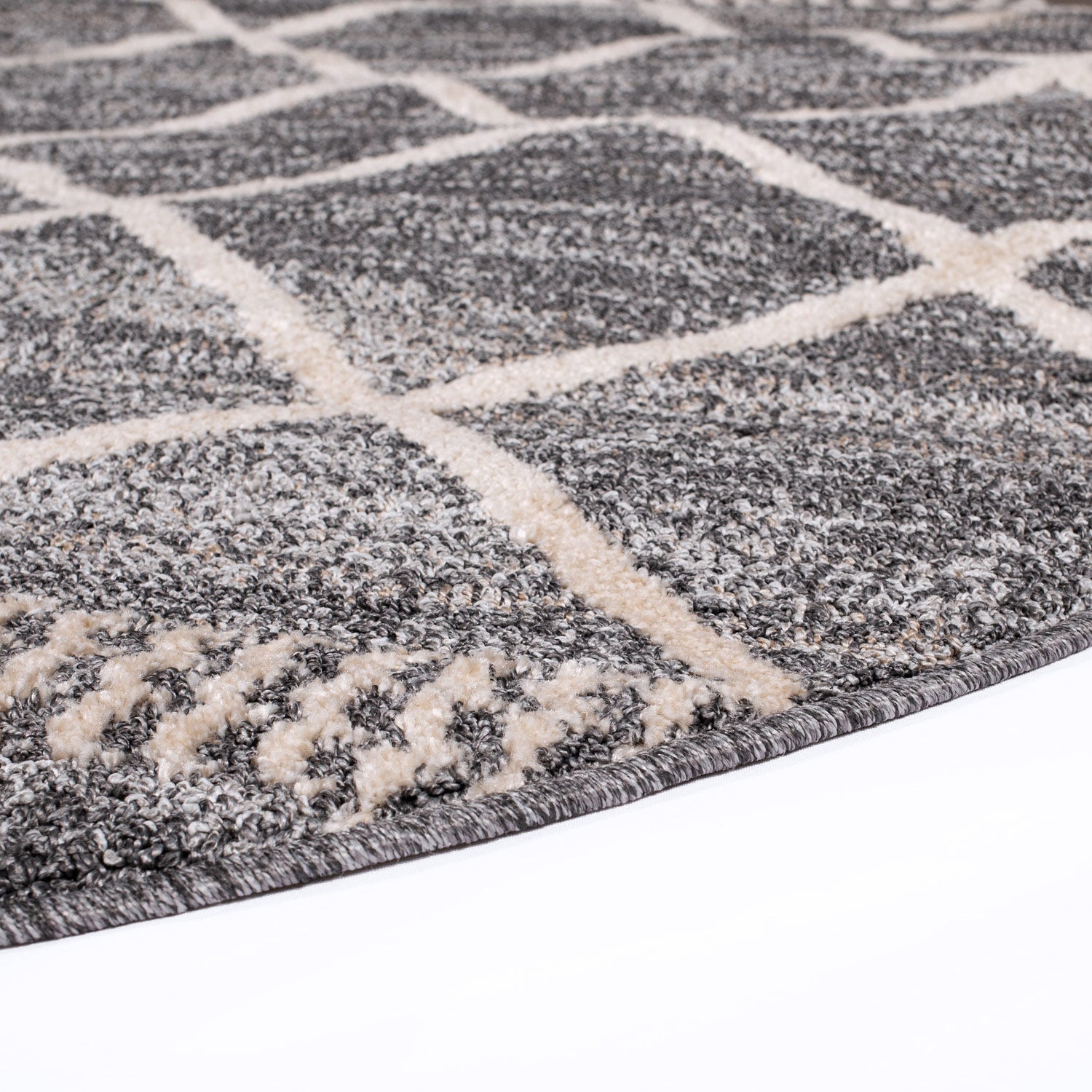 Tapis rond Geo tressées - Gris – STUDIO DECO