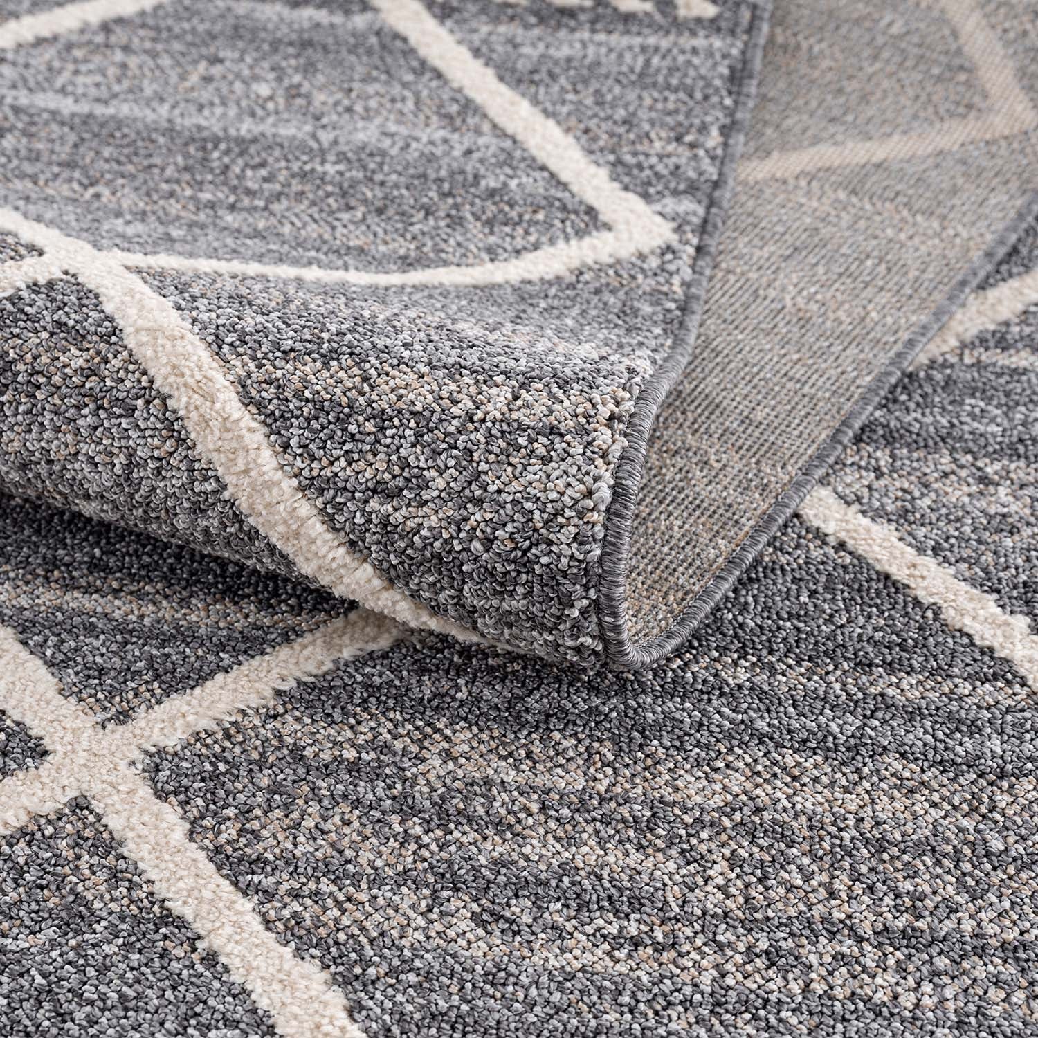 Tapis Geo à franges tressées - Gris – STUDIO DECO
