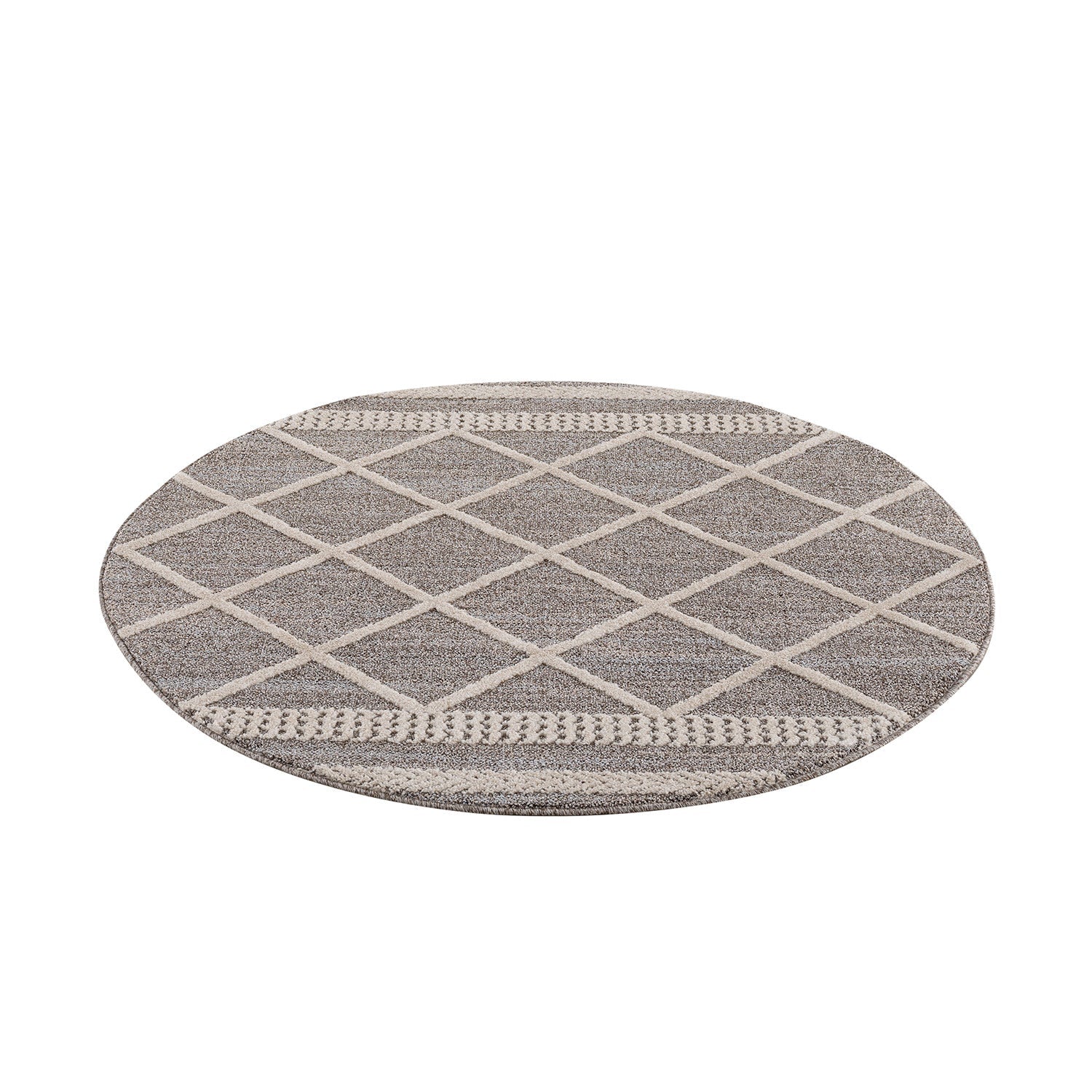 Tapis rond Geo tressées - Beige – STUDIO DECO