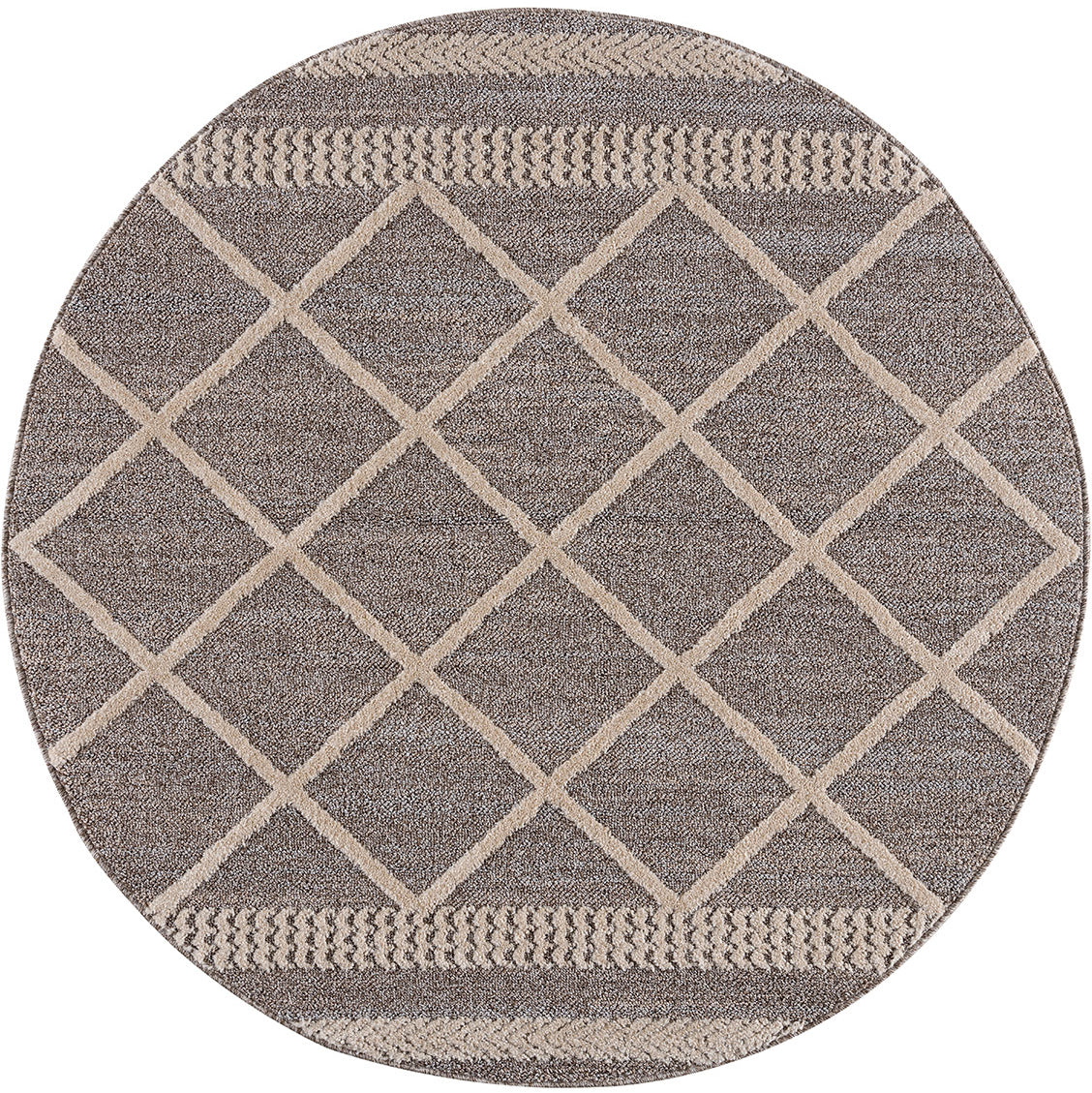Tapis rond Geo tressées - Beige – STUDIO DECO