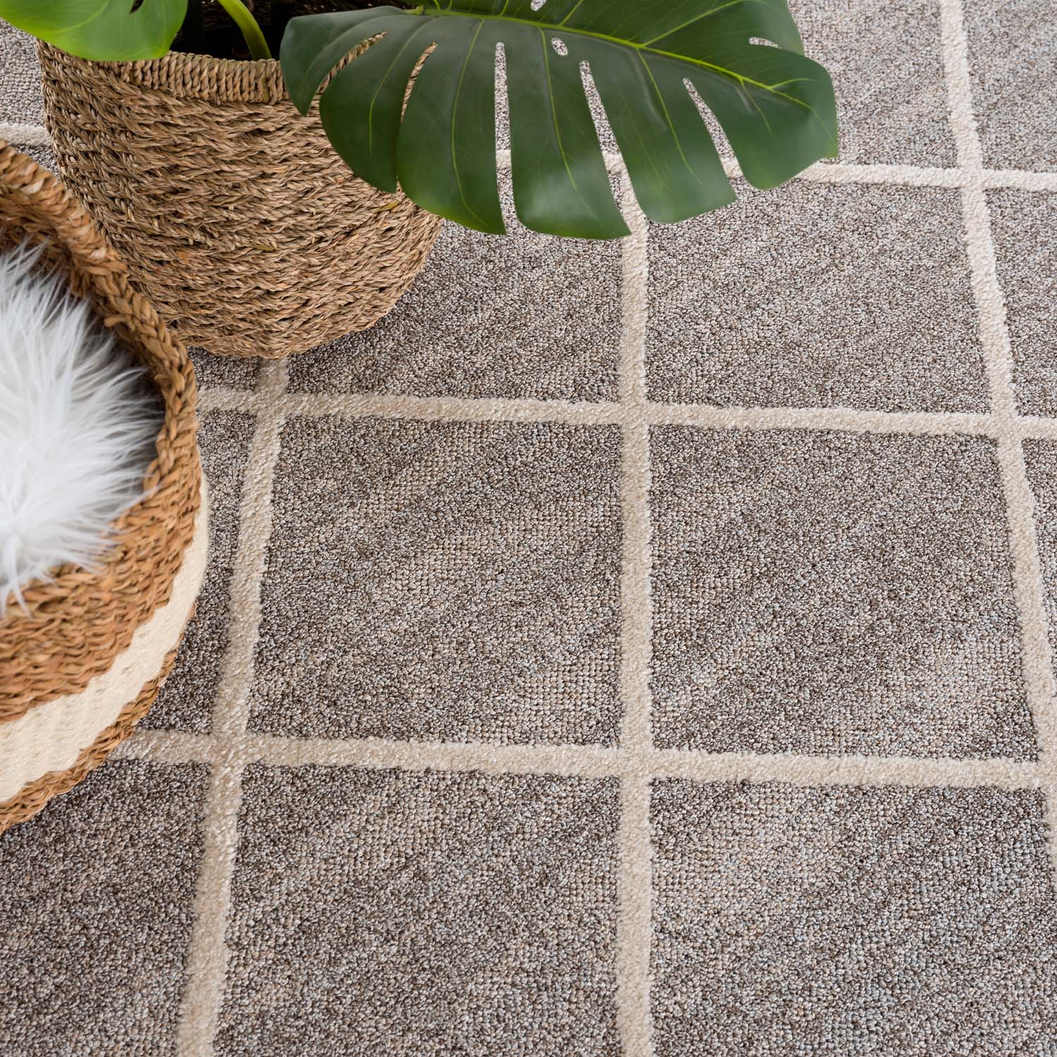 Tapis Geo à franges tressées - Beige – STUDIO DECO