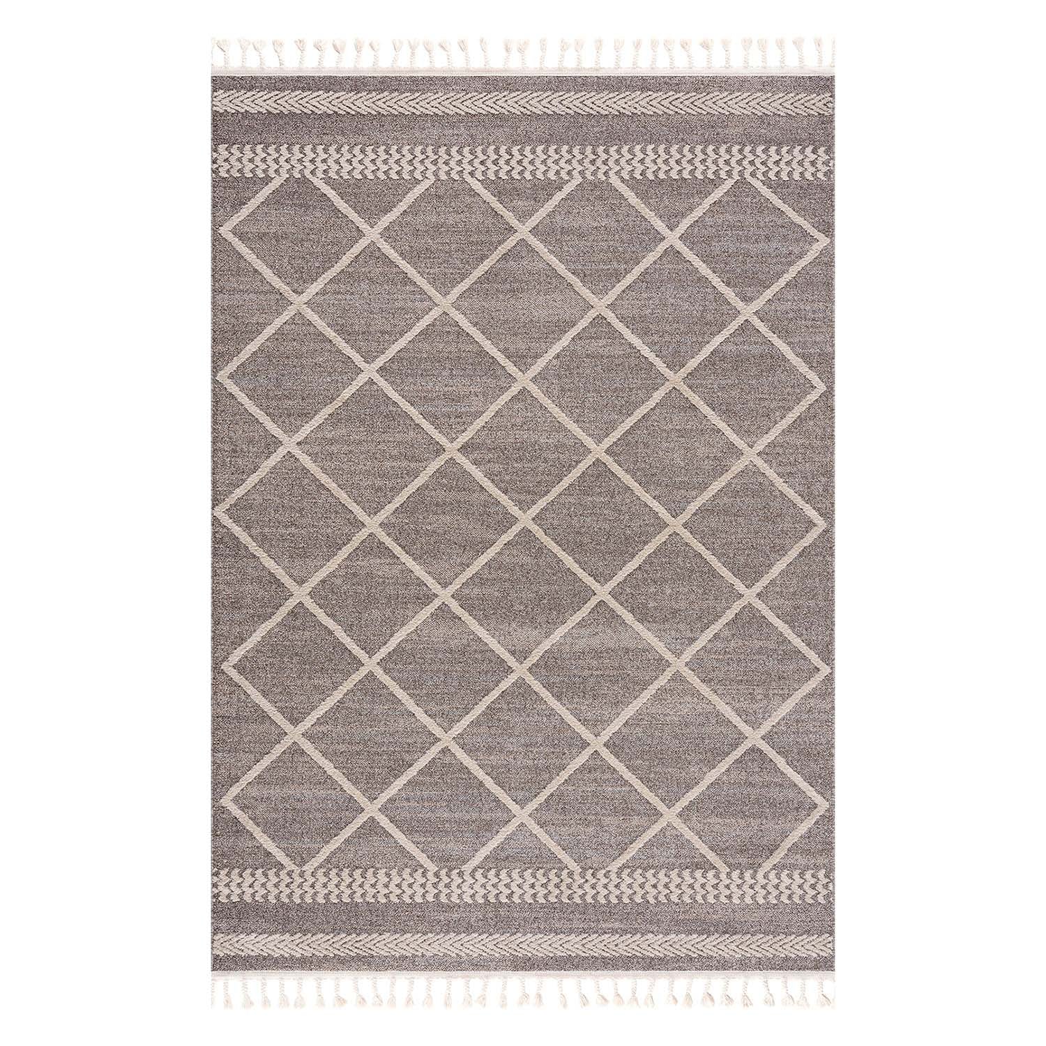 Tapis Geo à franges tressées - Beige – STUDIO DECO