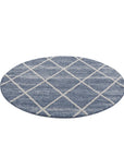 Tapis rond Geo tressées - Bleu – STUDIO DECO