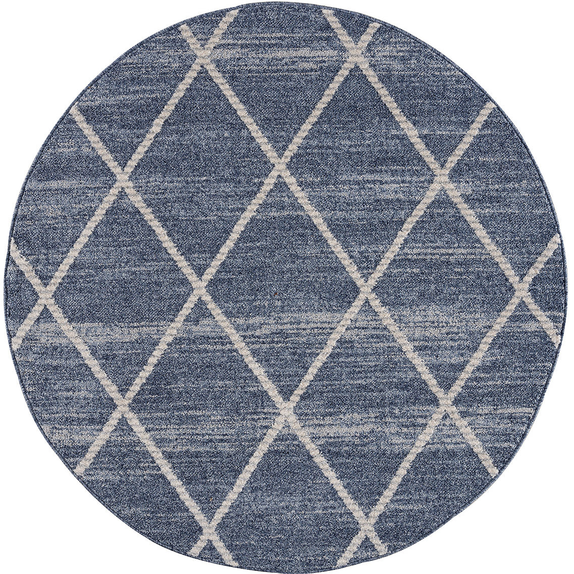 Tapis rond Geo tressées - Bleu – STUDIO DECO