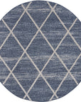 Tapis rond Geo tressées - Bleu – STUDIO DECO
