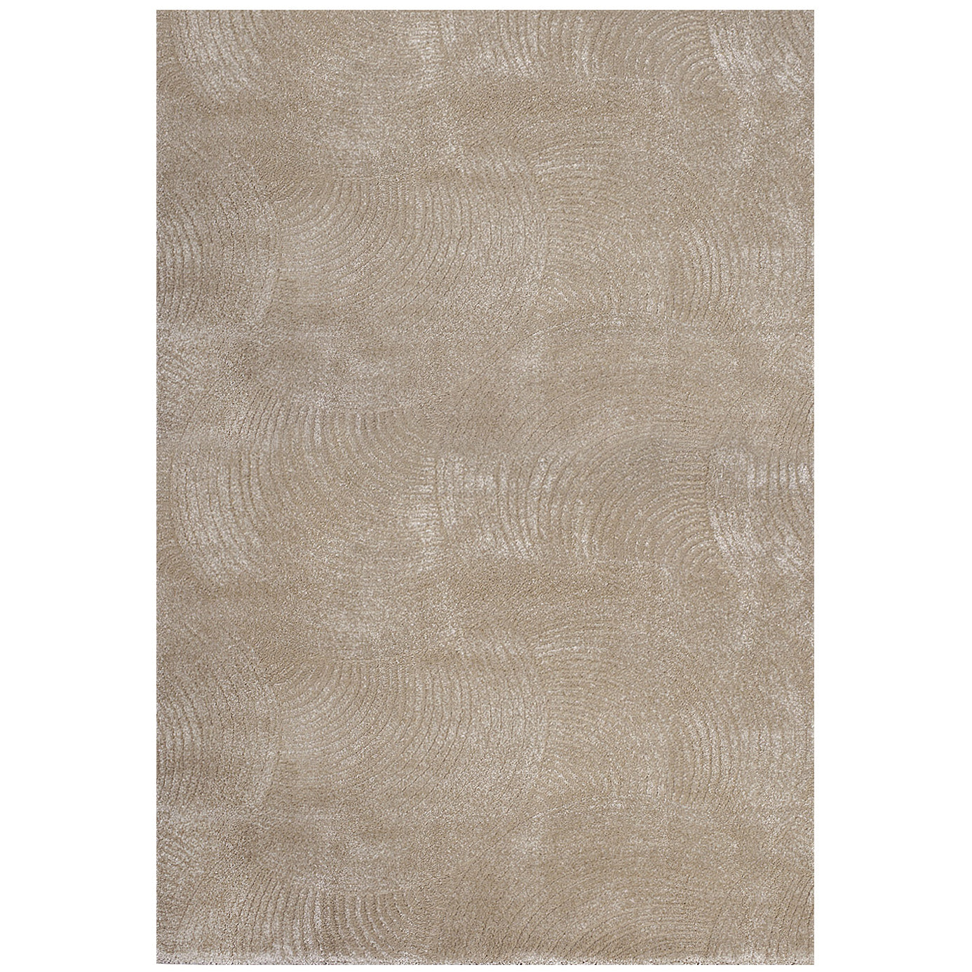 Tapis uni à motifs Arc en relief - Beige