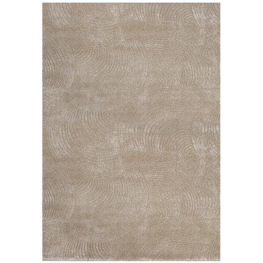 Tapis uni à motifs Arc en relief - Beige