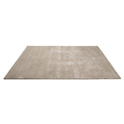 Tapis uni à motifs Arc en relief - Beige