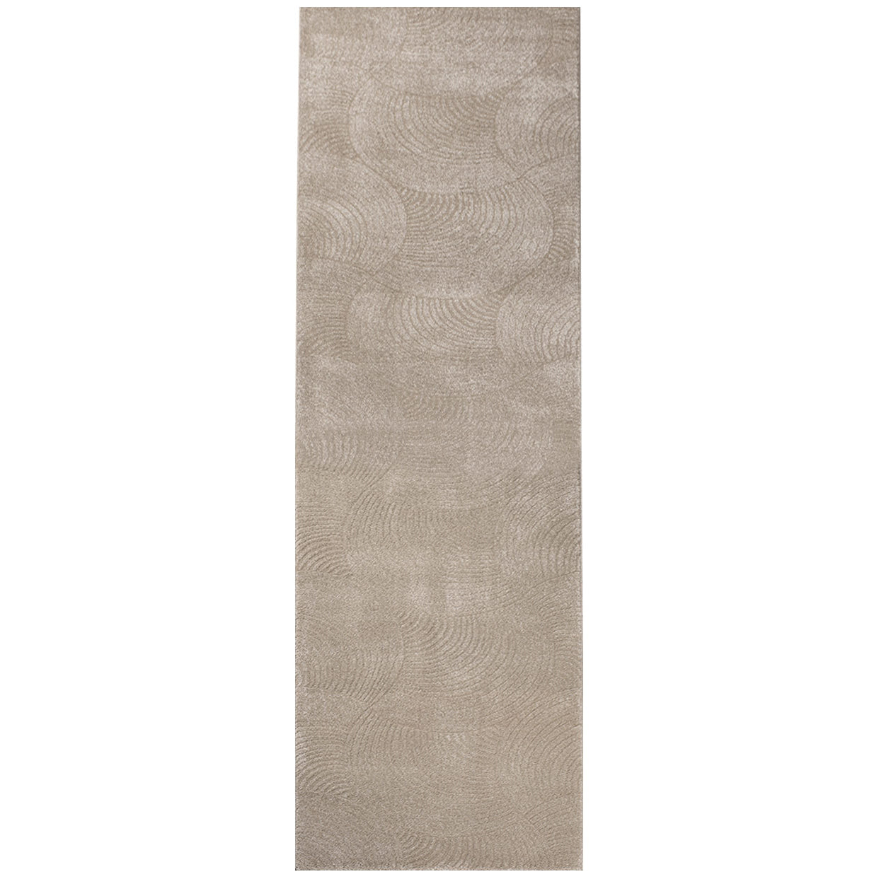 Tapis uni à motifs Arc en relief - Beige