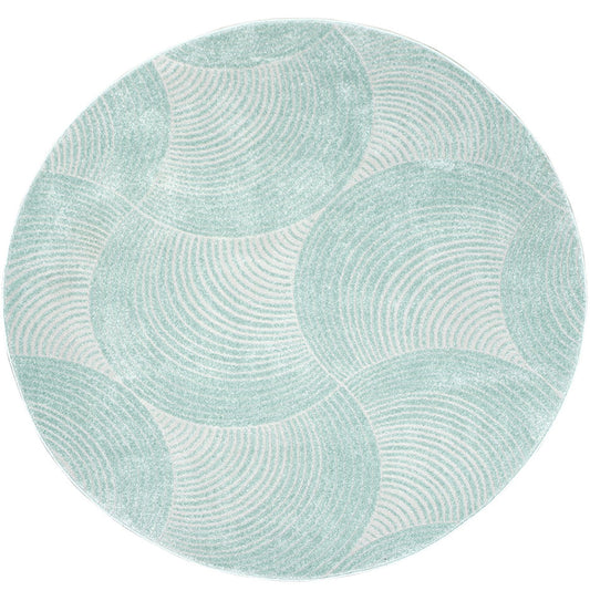 Tapis Rond uni à motifs Arc en relief - Vert