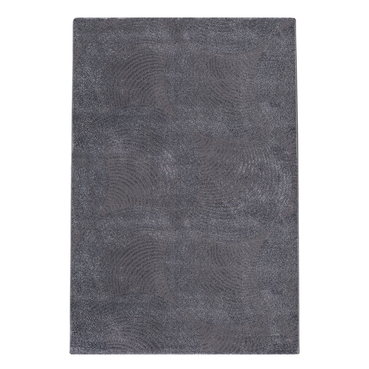 Tapis uni à motifs Arc en relief - Gris