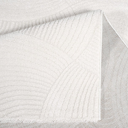 Tapis uni à motifs Arc en relief - Blanc