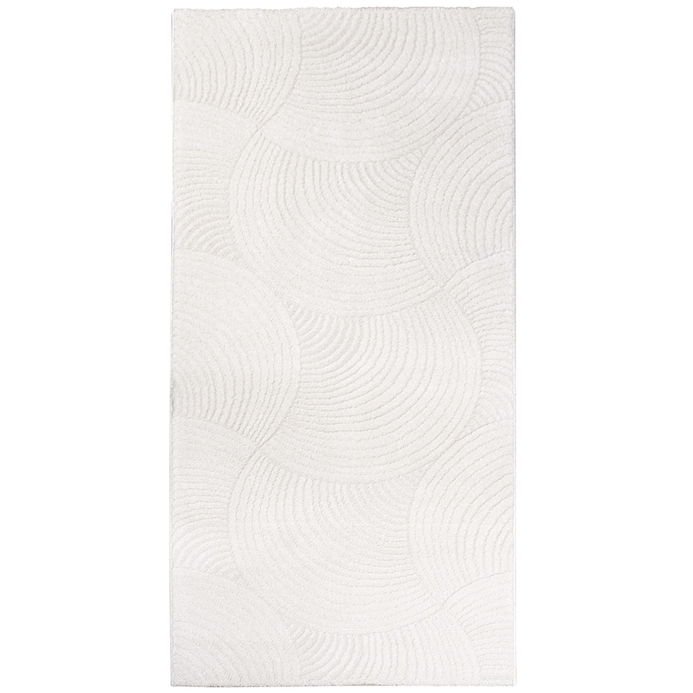 Tapis uni à motifs Arc en relief - Blanc