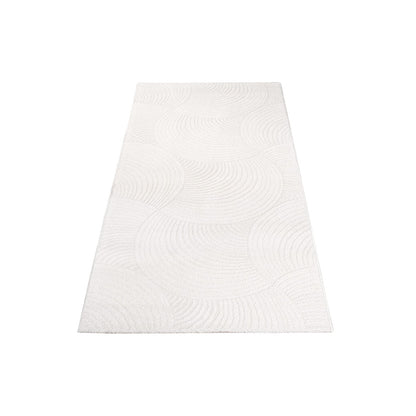 Tapis uni à motifs Arc en relief - Blanc