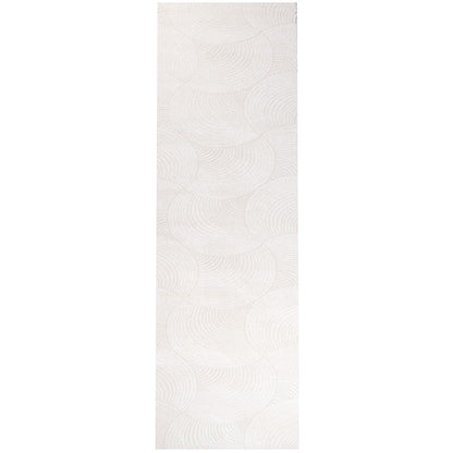 Tapis uni à motifs Arc en relief - Blanc