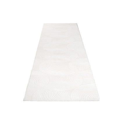 Tapis uni à motifs Arc en relief - Blanc