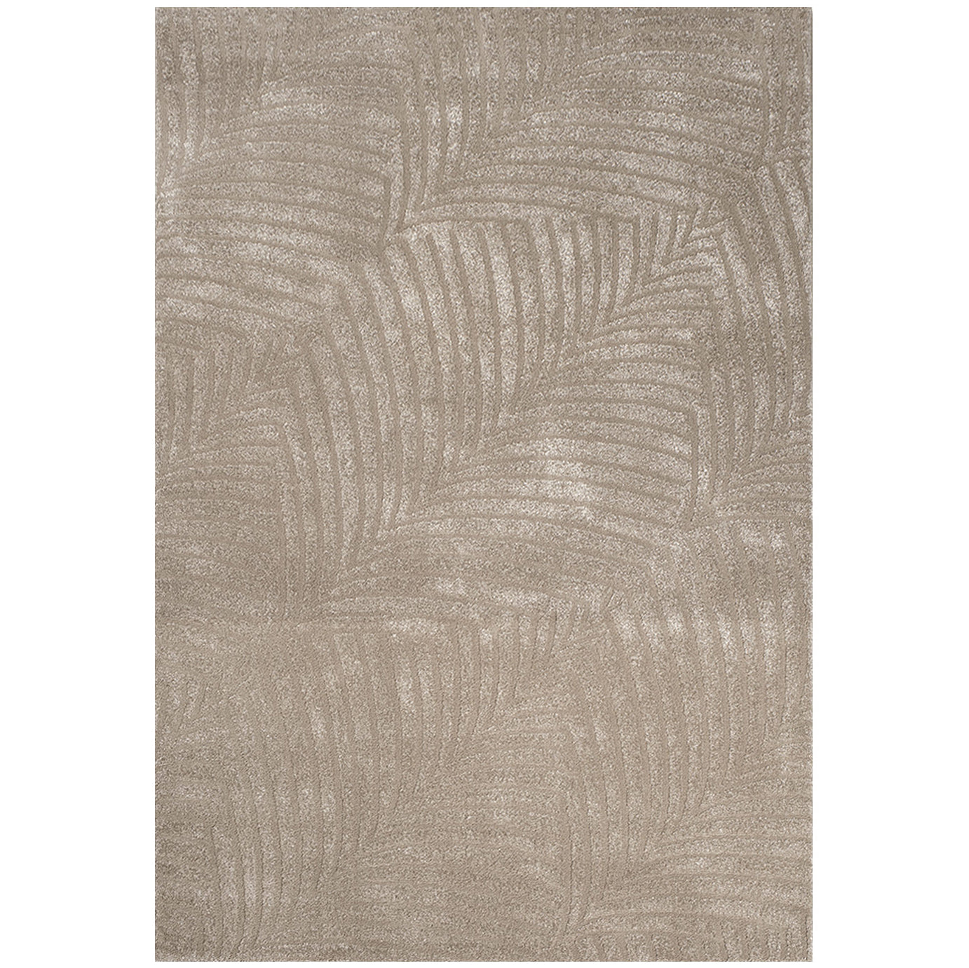 Tapis uni à motifs feuillages en relief - Beige