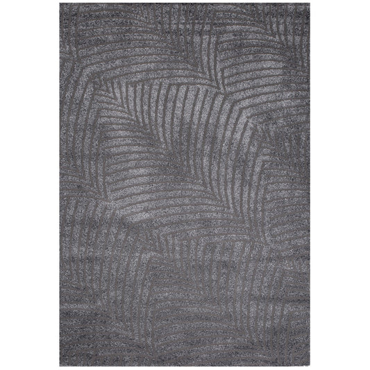 Tapis uni à relief Palmier gris