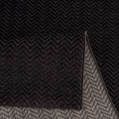 Tapis uni à relief chevrons - Anthracite