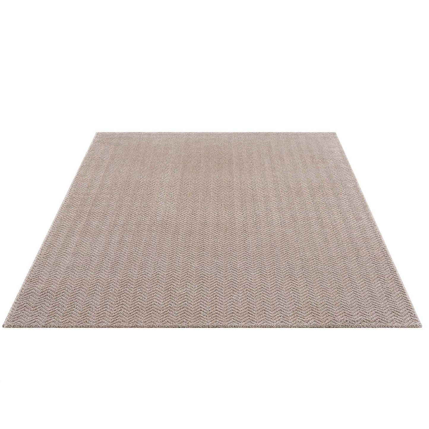 Tapis uni à relief chevrons - Beige